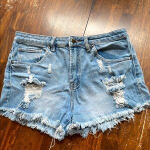 Zaful Light Blue Distressed Denim / Jean Shorts
